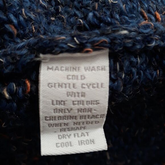 Charter Club Shawl Collar Sweater Women Large Blue Speckle Attached Cami V Piece - Picture 9 of 9